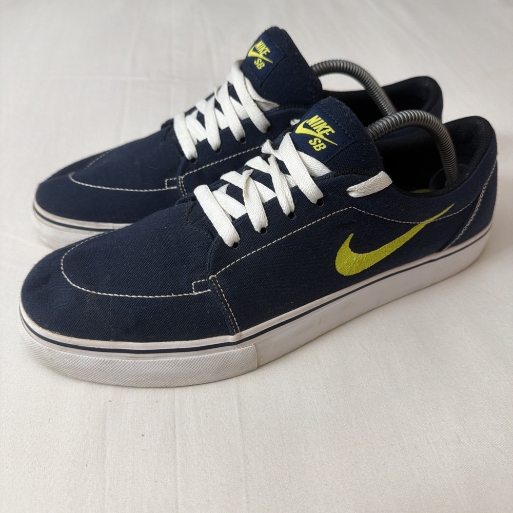Men NIKE SATIRE CANVAS Navy Blue Trainers 555380-431 US 10.5 skateboard shoes *